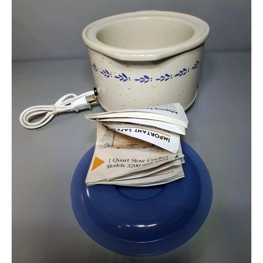 Rival Crock-Ette Stoneware Slow Cooker Model 3200/3 Cream & Cornflower Blue 3200